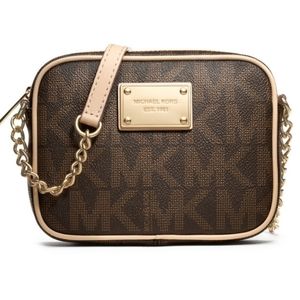 MICHAEL KORS Jet Set Brown Monogram Crossbody